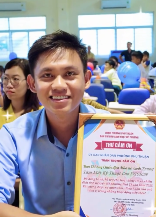 Nhận thư cảm ơn từ UBND Phường Phú Thuận